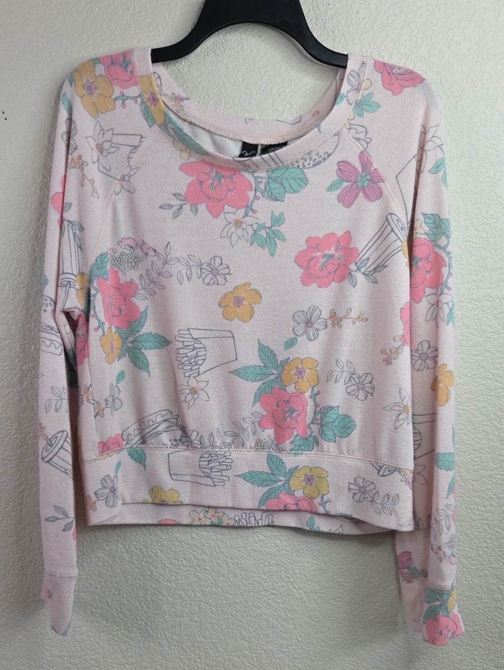 Windsor Pastel Floral Long-Sleeve Pullover - Pink, Mint, Yellow